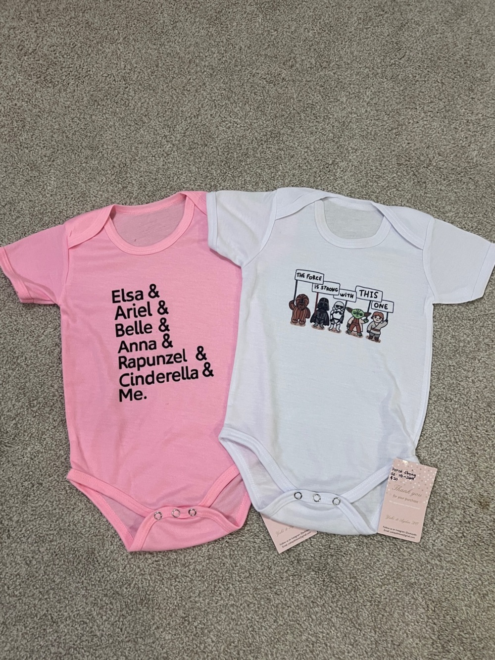 Girls' Pink Princess Name Graphic Onesie